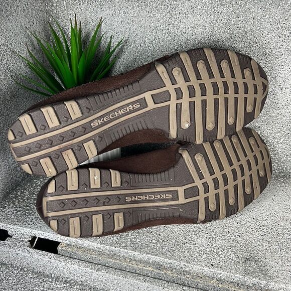 Sketchers Bikers Dream Come True Brown Leather Shoes Slip Ons Size 11 - Picture 6 of 7